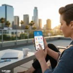 GoDaddy unified app lets entrepreneurs escape the desktop — AI-generated illustration