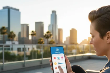 GoDaddy unified app lets entrepreneurs escape the desktop — AI-generated illustration