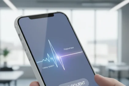 Google AI Edge Eloquent transforms messy speech into polished text offline — AI-generated illustration