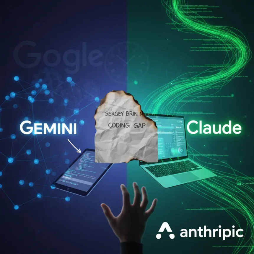 Google admits Gemini trails Claude in AI agent coding capabilities — AI-generated illustration