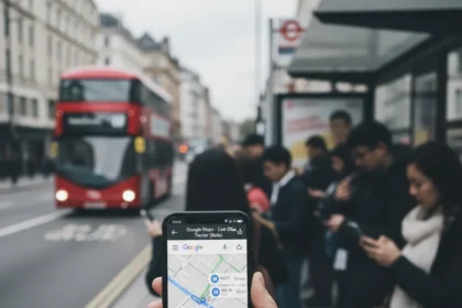 Google Maps bus tracking UK: helpful start, still needs work — AI-generated illustration