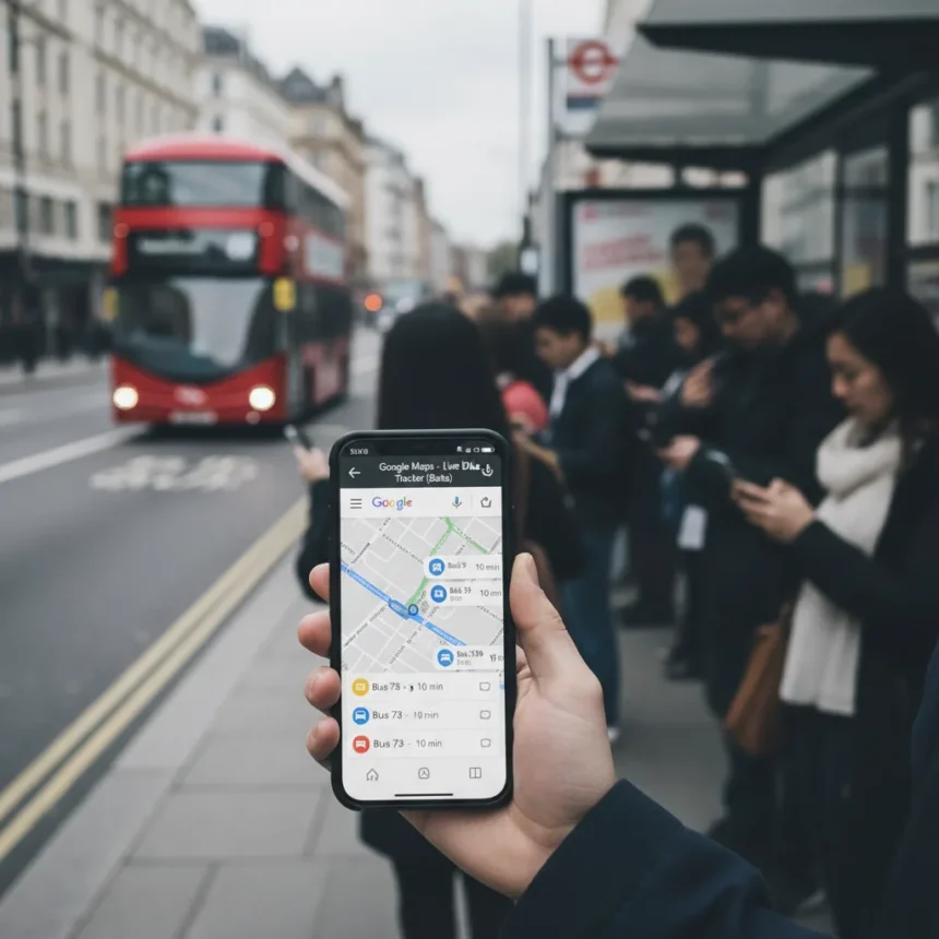 Google Maps bus tracking UK: helpful start, still needs work — AI-generated illustration