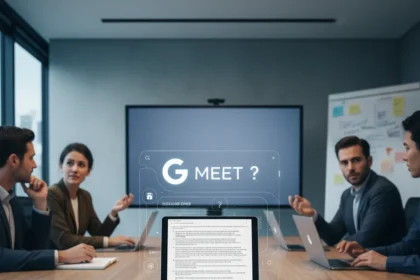 Google Meet's AI note-taking feature struggles with in-person meetings — AI-generated illustration