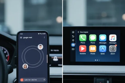 Google Meet on Android Auto: Limited and Late to the Party — AI-generated illustration
