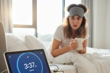 Google Nest Hub time zone bug breaks daily routines — AI-generated illustration