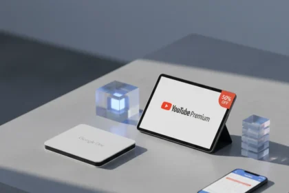 Google One Subscribers Get 50% Off YouTube Premium — AI-generated illustration