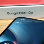 Google pixel 10a box with a smartphone