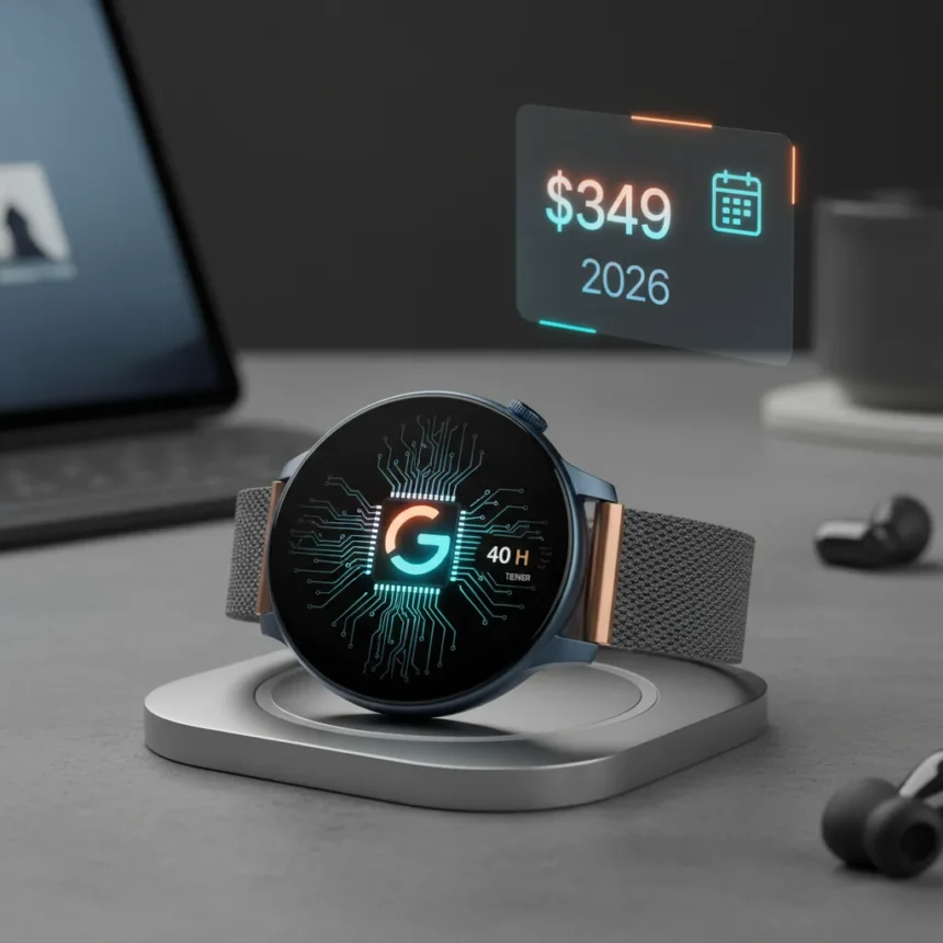 Google Pixel Watch 5 leaks reveal custom chip and 40-hour battery — AI-generated illustration