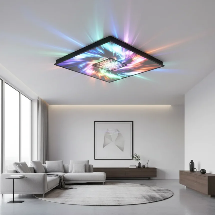 Govee Ceiling Light Ultra: 21-Inch Smart Panel Transforms Living Rooms — AI-generated illustration