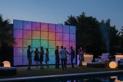 Govee's smart lightwall transforms backyard parties with 1,536 LEDs — AI-generated illustration