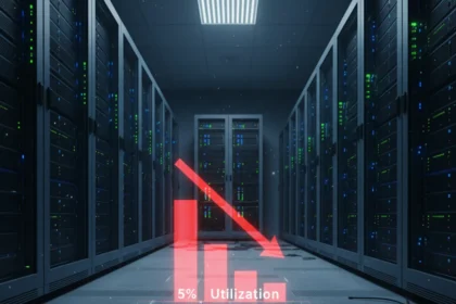 GPU utilization crisis: 5% efficiency wastes billions in AI hardware — AI-generated illustration