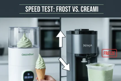 GreenPan Frost ice cream maker beats Ninja Creami on speed — AI-generated illustration