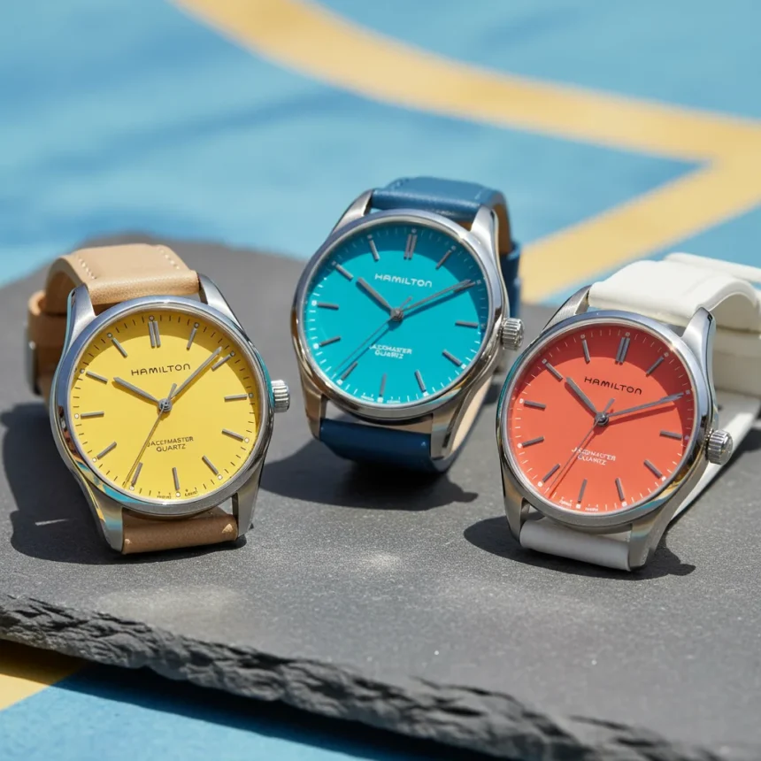 Hamilton Jazzmaster Quartz Summer Dials Prove Colorful Doesn't Mean Cheap — AI-generated illustration