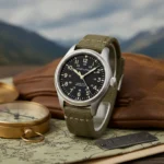 Hamilton Khaki Field Mechanical 36mm Nails Military Heritage — AI-generated illustration