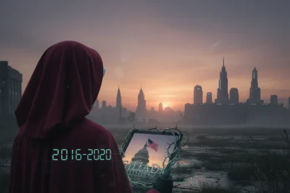 The Handmaid's Tale timing with Trump: why Gilead feels real — AI-generated illustration