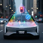 Hesai's Color Lidar Breakthrough Transforms Autonomous Driving Perception — AI-generated illustration