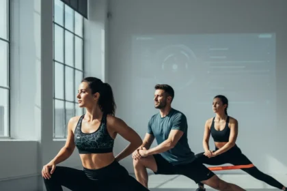 Hip mobility exercises fix lower back tension fast — AI-generated illustration