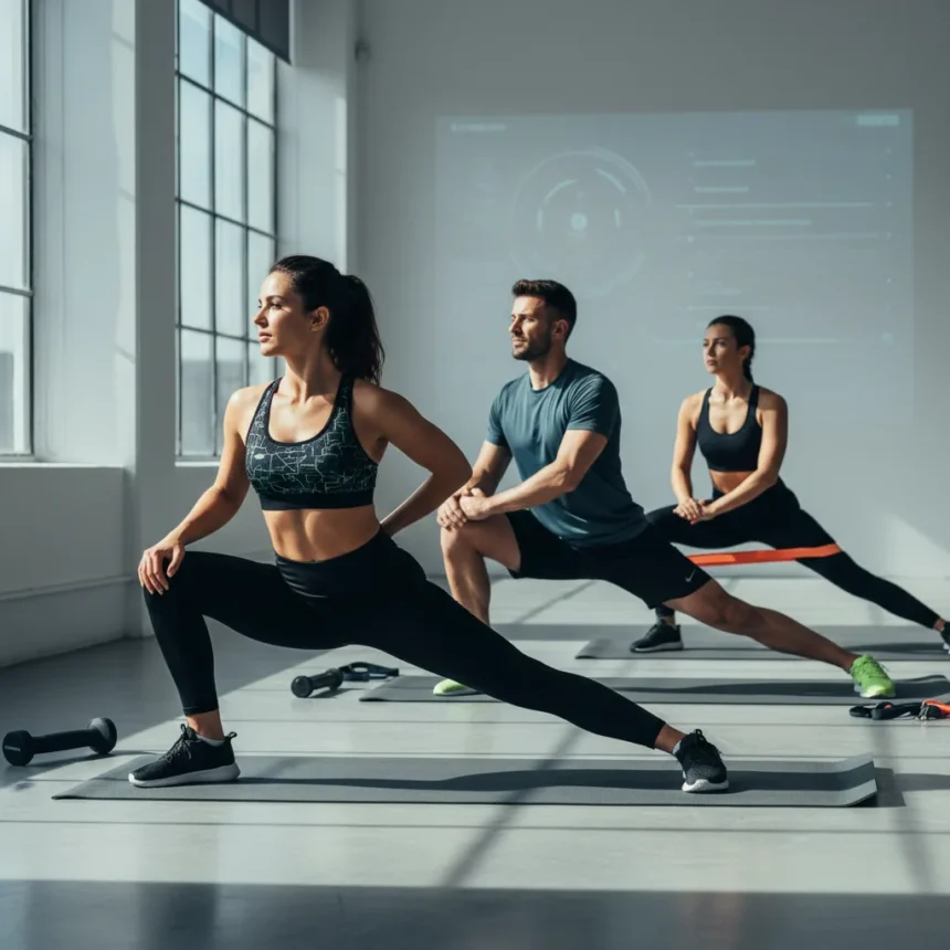 Hip mobility exercises fix lower back tension fast — AI-generated illustration