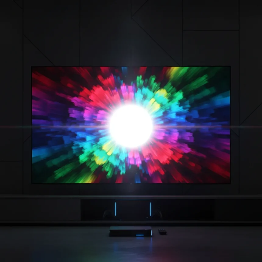 Hisense UR9 RGB Mini-LED TV Dazzles With Color But Stumbles on Contrast — AI-generated illustration
