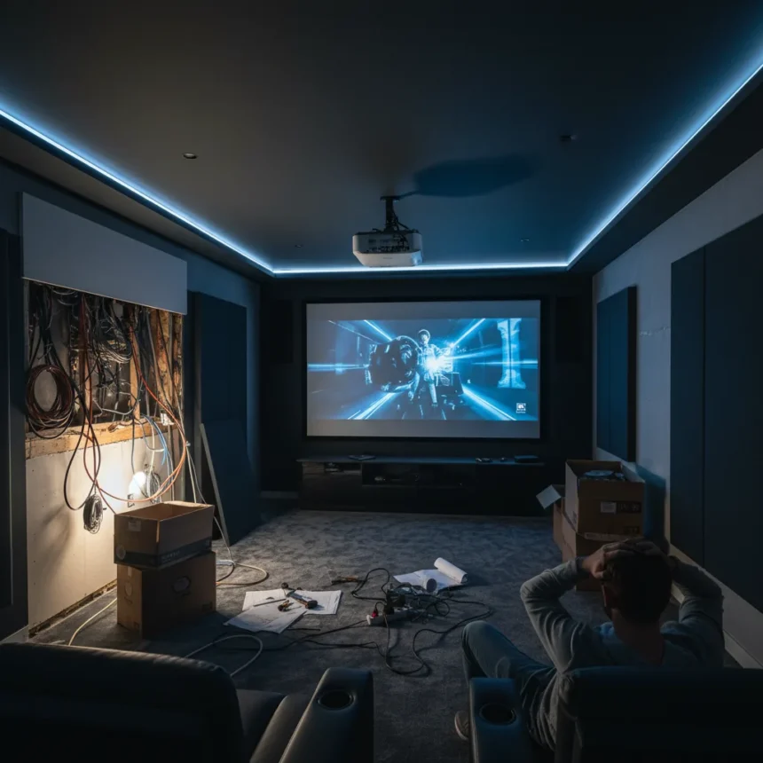 Home cinema mistakes: lessons from a dedicated build — AI-generated illustration