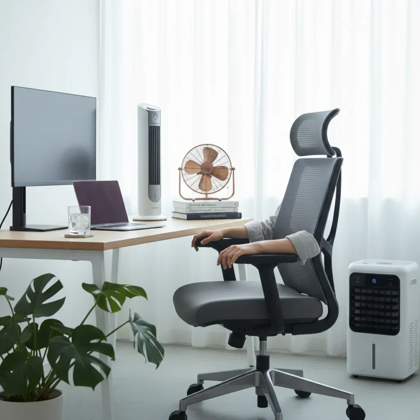 Best home office cooling products to beat UK heatwaves — AI-generated illustration