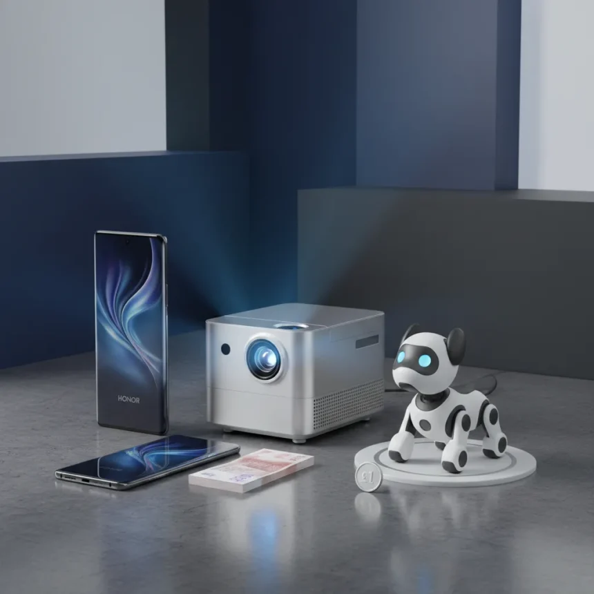 Honor 600 phone series preorders pack free projector and £200 off — AI-generated illustration