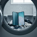 Honor Magic V6 survives the washing machine test — AI-generated illustration