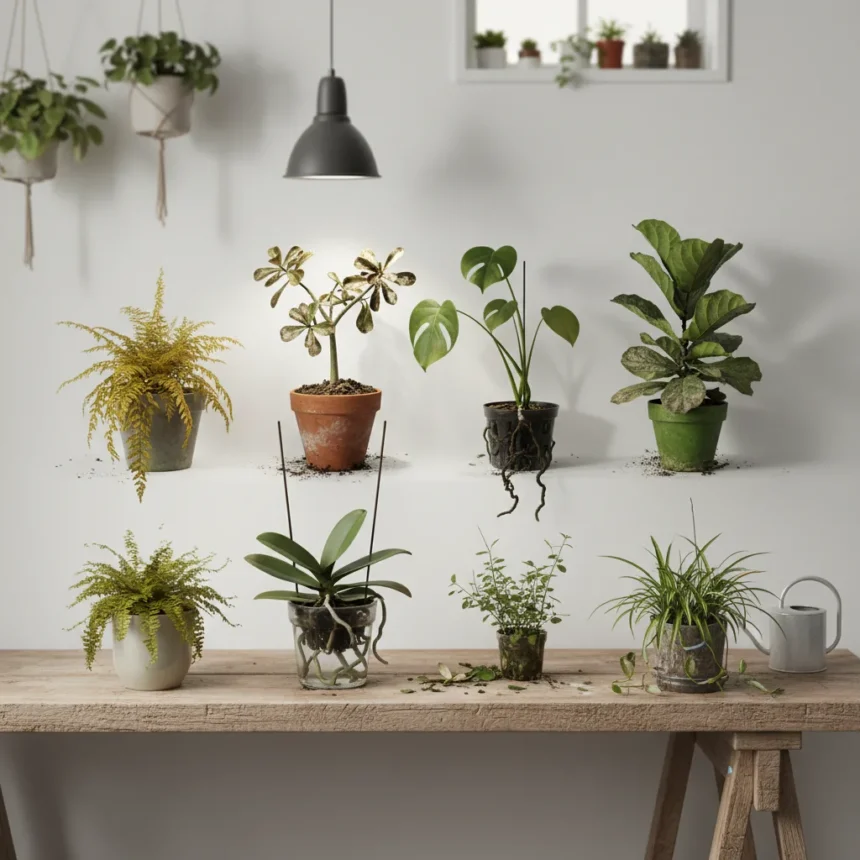 9 houseplant care habits that are actually killing your plants — AI-generated illustration