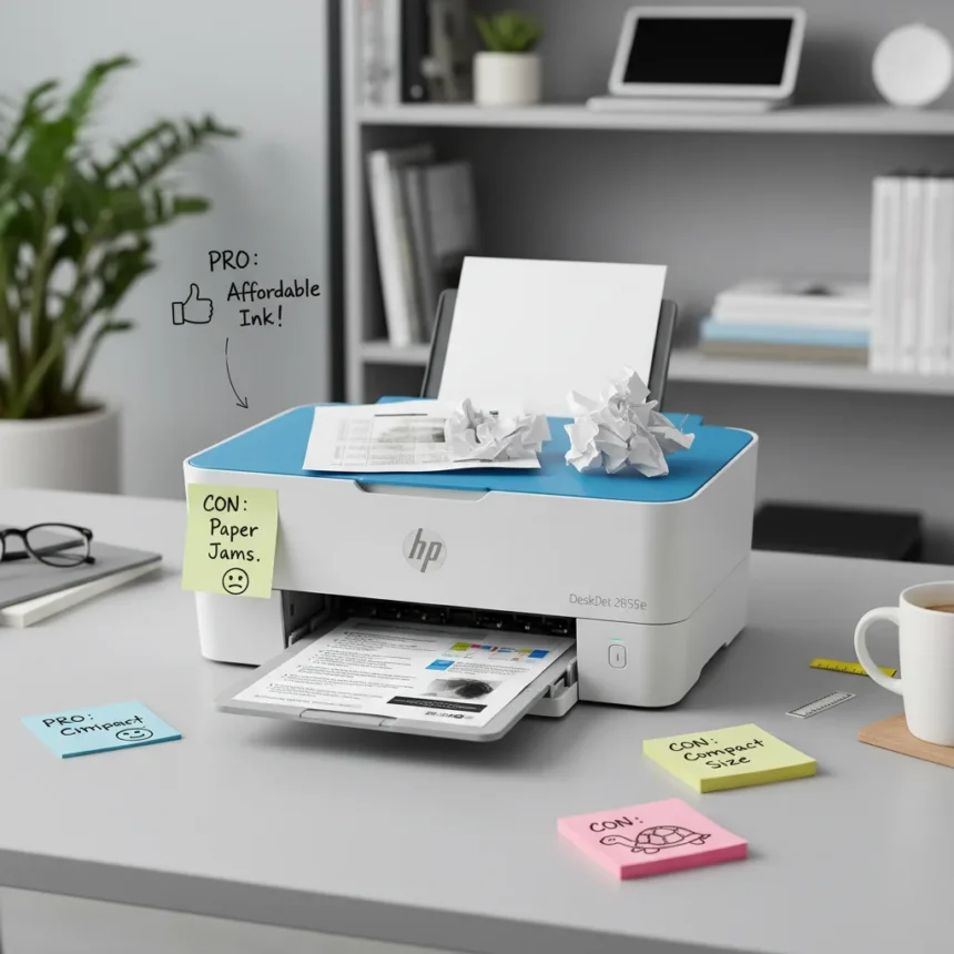 HP DeskJet 2855e Budget Printer: Real User Opinions Reveal Trade-Offs — AI-generated illustration