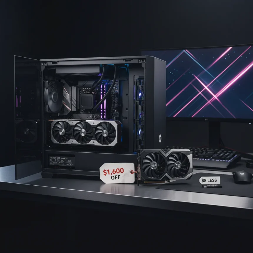 HP Omen Max 45L RTX 5090 PC: $1,600 discount makes it cheaper than the GPU alone — AI-generated illustration