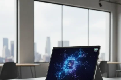 HP OmniBook X Flip 14 Delivers AI Power Without Sacrificing Battery Life — AI-generated illustration