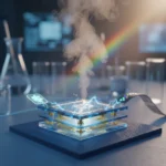 Hydrovoltaic nanoscale device generates power from evaporating water — AI-generated illustration