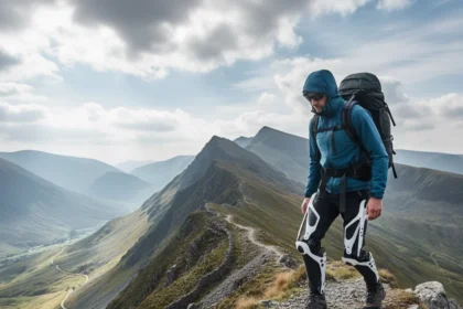 Hypershell robotic exoskeleton transforms Britain's toughest hikes — AI-generated illustration