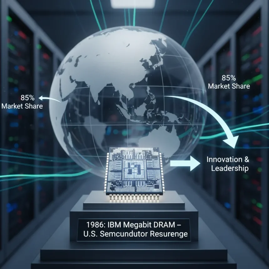 IBM's 1985 megabit DRAM breakthrough reshaped computing — AI-generated illustration