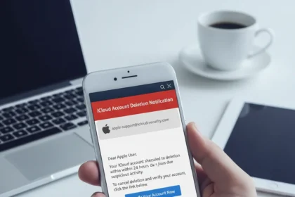 iCloud deletion scam targets Apple users with fake warnings — AI-generated illustration