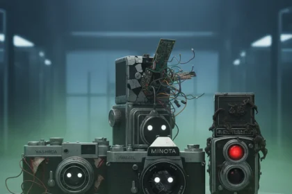 Iconic camera brands like Minolta and Yashica are zombies now — AI-generated illustration