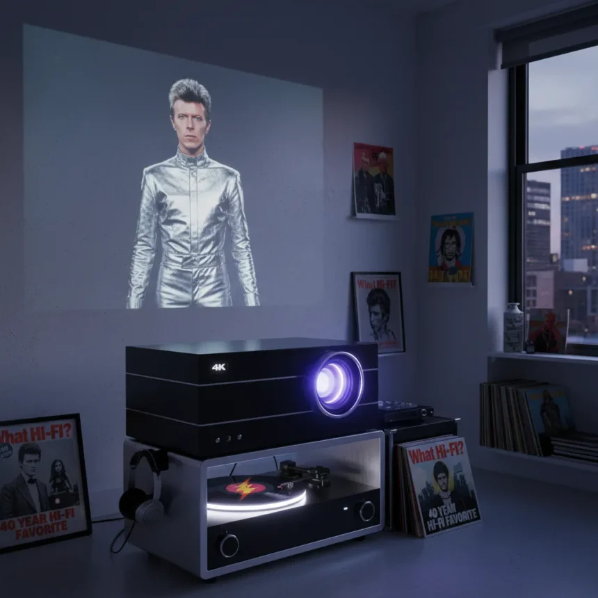 Iconic 40-Year-Old Hi-Fi Favorite Gets 4K Bowie Upgrade — AI-generated illustration