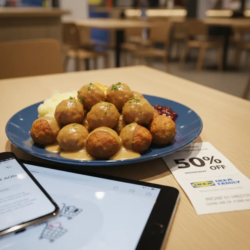 IKEA meatballs half-price Wednesday deal explained — AI-generated illustration