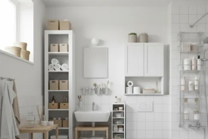 Small bathroom storage: 12 IKEA finds that maximize tight spaces — AI-generated illustration
