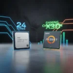 Intel Core Ultra 7 270K Plus vs Ryzen 7 7800X3D — AI-generated illustration