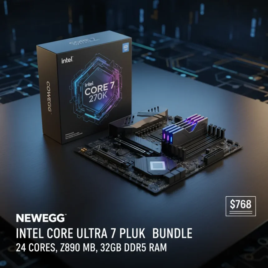 Intel Core Ultra 7 270K Plus bundle hits $768 with RAM included — AI-generated illustration