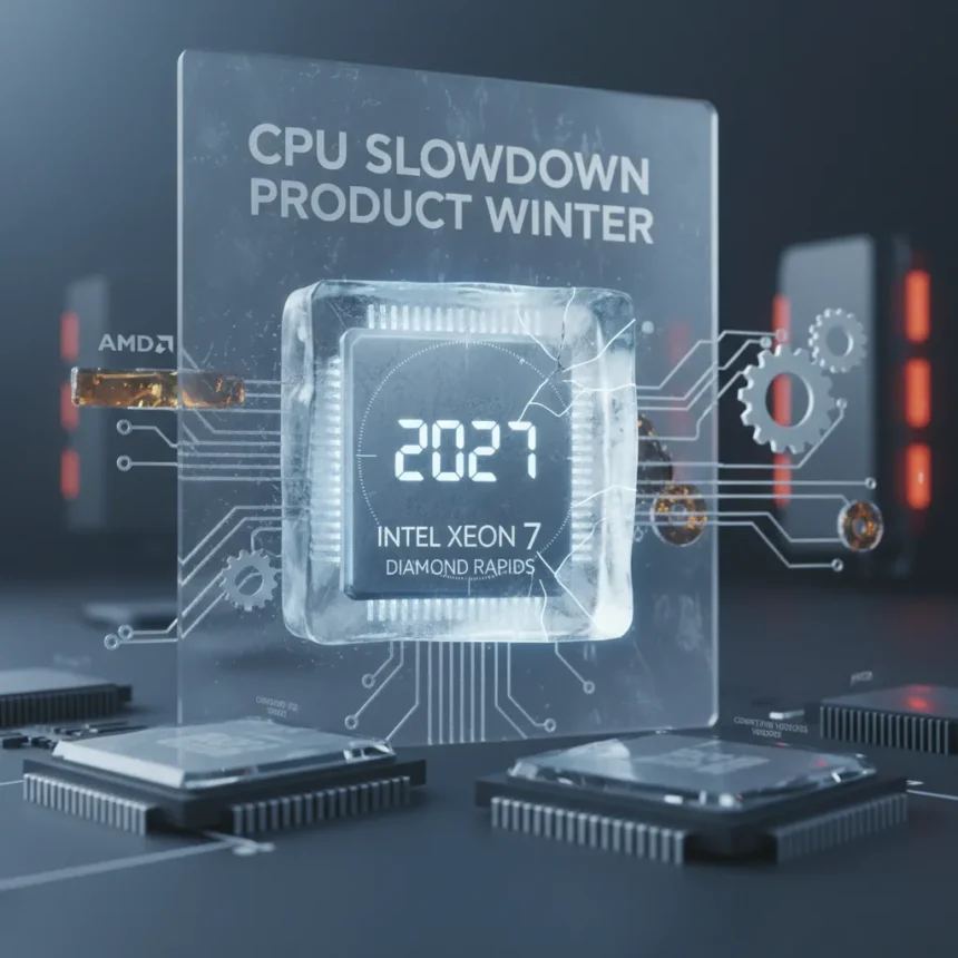 Intel Xeon 7 Diamond Rapids delayed to 2027 amid CPU slowdown — AI-generated illustration