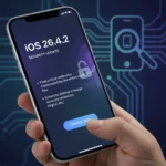 iOS 26.4.2 patches iPhone flaw the FBI used to spy — AI-generated illustration