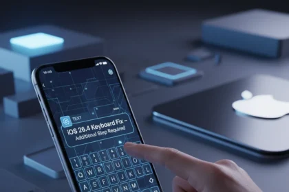 iOS 26.4 keyboard fix requires one extra step to work — AI-generated illustration