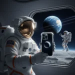 iPhone 17 Pro Max from space proves Apple's smartphone dominance — AI-generated illustration