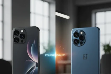 iPhone 17e vs OnePlus 15R: Budget flagship battle — AI-generated illustration