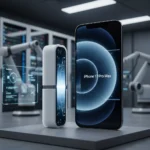 iPhone Fold design shockingly compact next to iPhone 17 Pro Max — AI-generated illustration