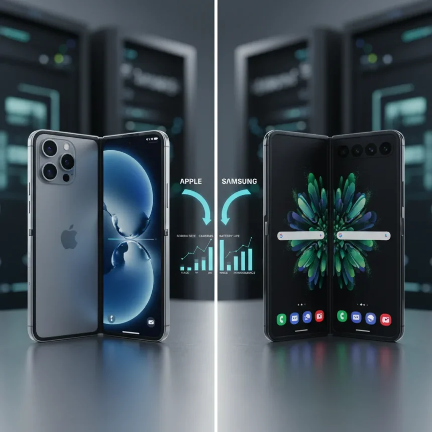 iPhone Fold vs Galaxy Z Fold 8: Which foldable wins? — AI-generated illustration