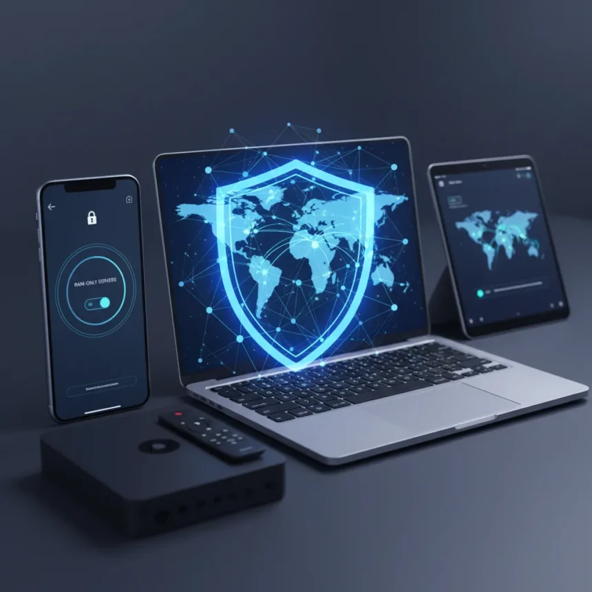 IPVanish RAM-only server filter now live on all platforms — AI-generated illustration