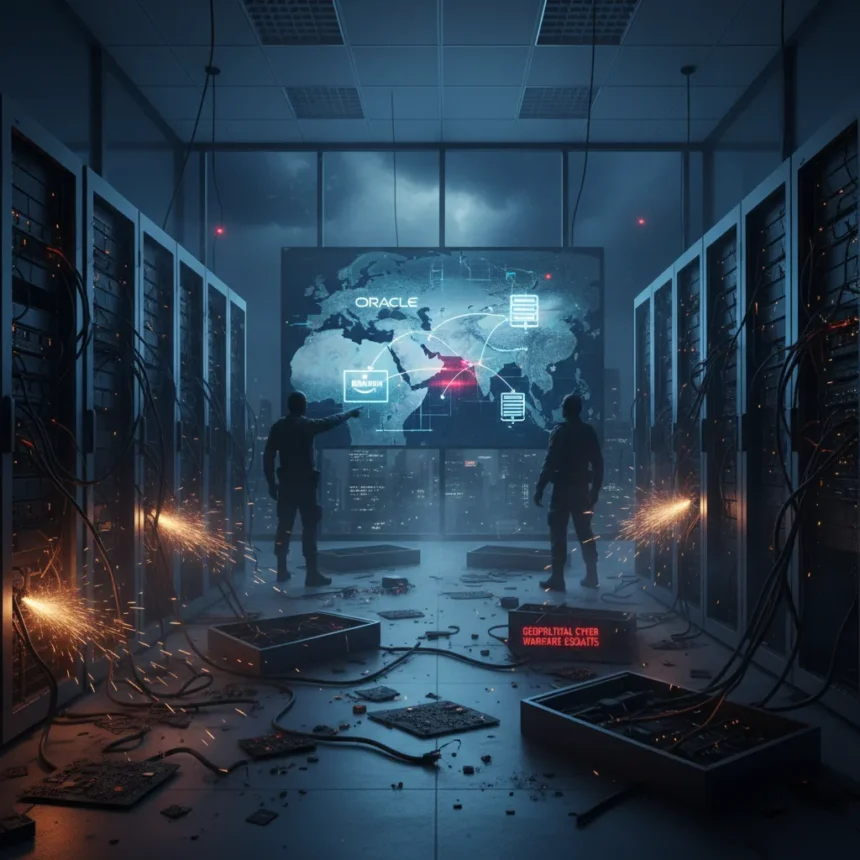 Iran's data center attacks escalate U.S — AI-generated illustration